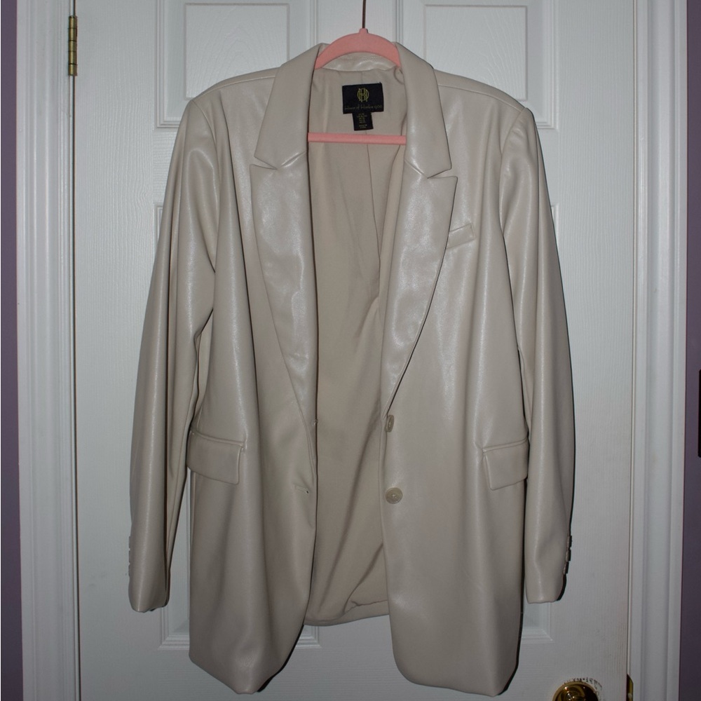 Faux Leather Blazer - House of Harlow 1960